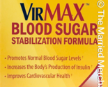 VirMAX Blood Sugar Stabilization Formula Once Daily 30 capsules 9/2024 F... - $19.50