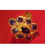 Vintage 14k solid yellow gold with Ruby &amp; Diamond ring size 10 - £15.65 GBP