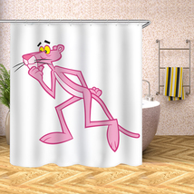 Pink Panther Waterproof Shower Curtain Sets Polyester Bathroom Decor Cur... - £13.18 GBP+