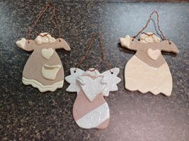 3 Carol Jones Singing Angel w/Heart Wall Hanging Ornament Copper Wire Vt... - $49.49