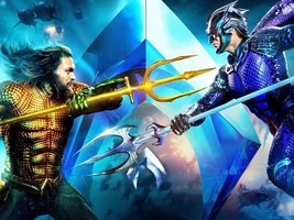 Aquaman Movie Poster James Wan Jason Momoa Quad Film Print 24x36&quot; 27x40&quot; 32x48&quot; - £10.10 GBP+