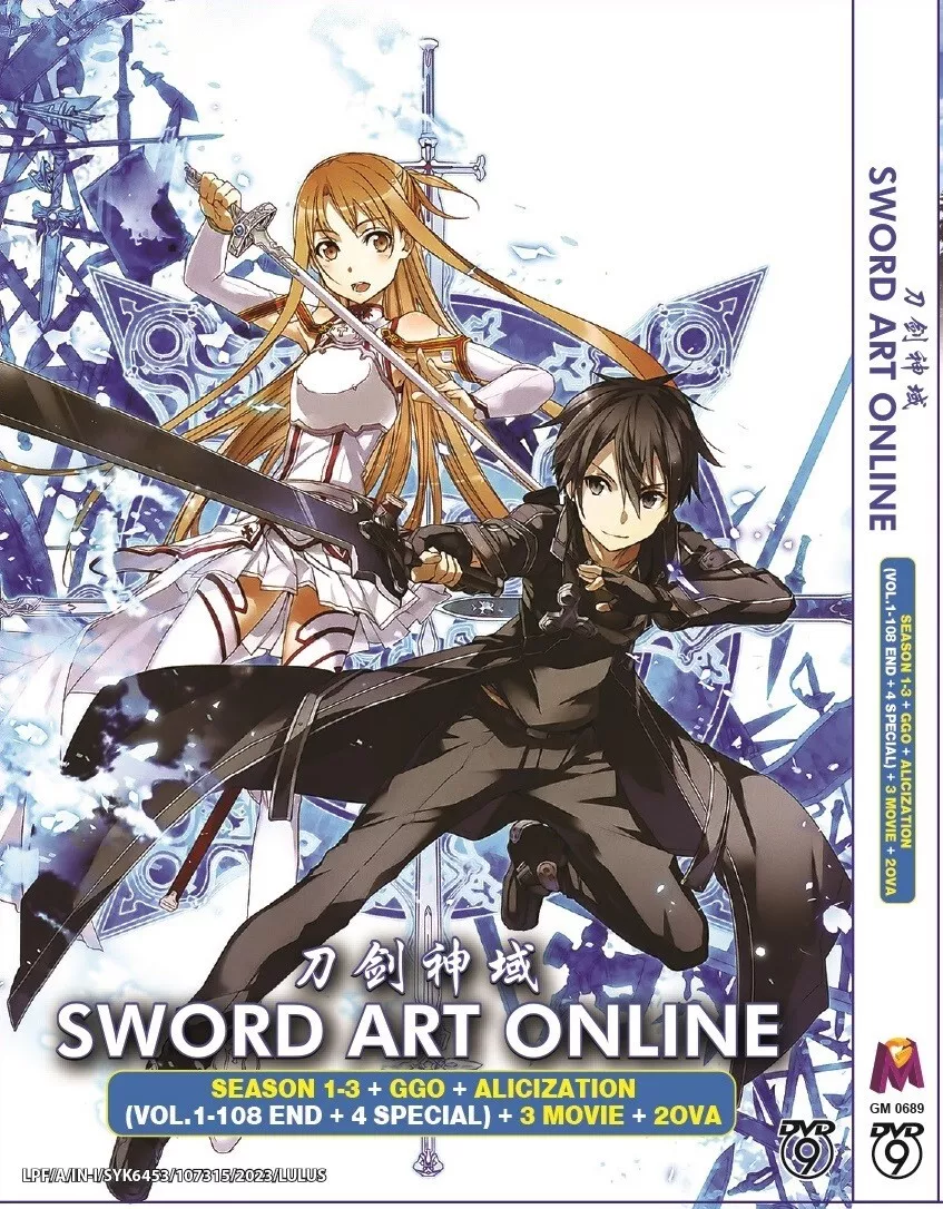Anime DVD Sword Art Online TV Series Season 1-3+GGO+Alicization+4SP+3Mov... - $1,661.73 MXN