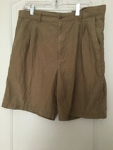 Pierre Cardin Men&#39;s Brown Shorts Pleated Front Pockets Size 36 - £34.33 GBP