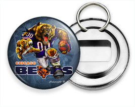 Angry Running Chicago Bears Football Team Beer Bottle Opener Keychain Key Fob - £12.15 GBP