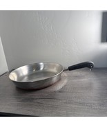Vintage Revere Ware 12 inch Copper Clad Bottom Skillet Frying Fry Pan No... - $34.87