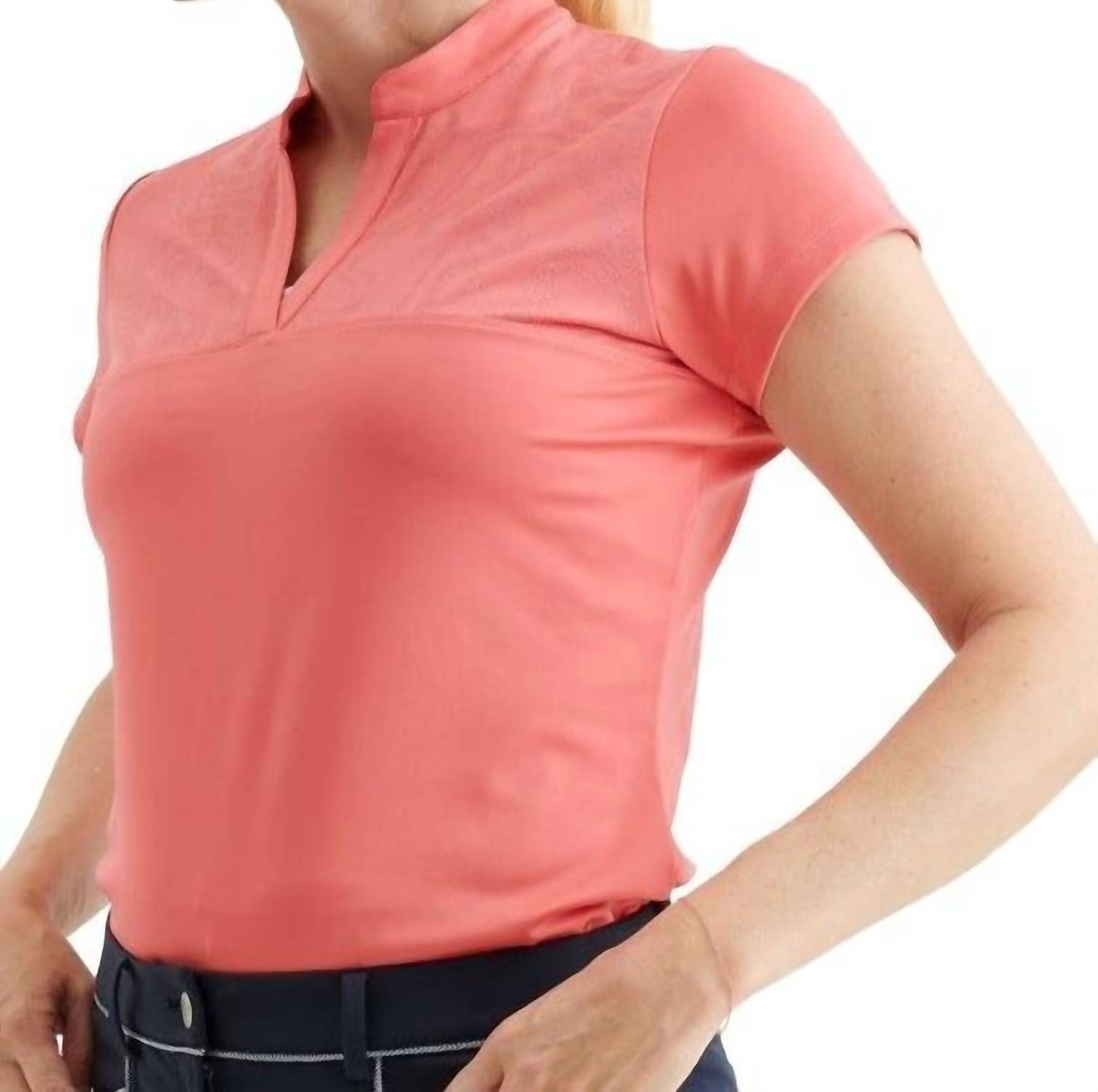 Abacus Sportswear Us women lisa cup sleeve polo in Exotic Coral - size M