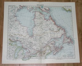 1912 Map Of Eastern Canada Ontario Quebec Labrador Hudson Bay Newfoundland - £22.03 GBP