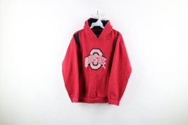 Vintage 90s Womens Small Distressed Spell Out Ohio State University Hoodie Red - £39.52 GBP