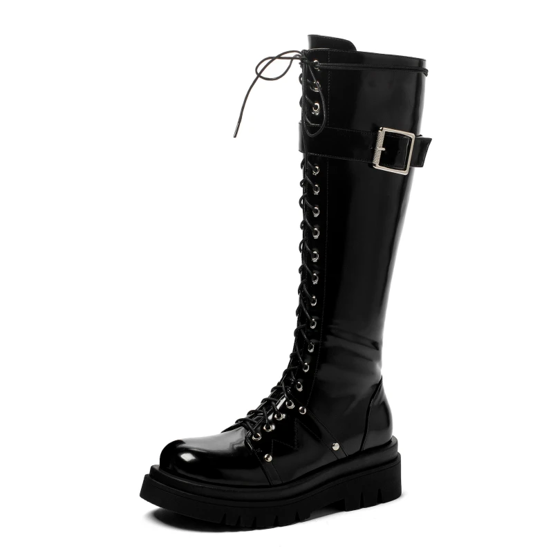 Fashion Fur Winter Boots Women Shoes Women&#39;s Knee High Boots Platform Lace Up Bu - £73.39 GBP