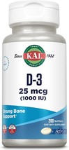 KAL Vitamin D3 1000 IU Softgels (25 mcg), Active Form of Vitamin D, Calc... - $26.99