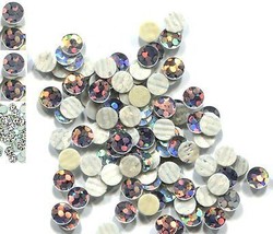 HOLOGRAM SPANGLES Hot Fix  SILVER  Iron on  6mm   2 Gross  288 Pieces - $8.54 CAD