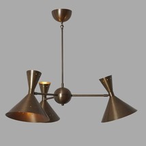 Style Stilnovo Chandelier Brass Arms Sputnik Lights Modern Mid Century Bespoke - £355.75 GBP