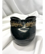 Finn Ceramics Irish Studio Pottery Double Bud Vase Dark Green Round - $22.44