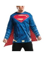 Mens Batman V Superman Dawn of Justice Shirt &amp; Cape 2 Pc Halloween Costu... - £17.25 GBP