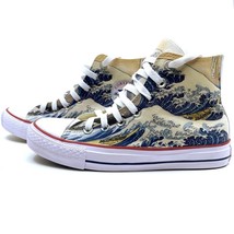 Great Wave off Kanagawa Converse, Hi Tops, Custom Converse, Sneakers, Tr... - £78.62 GBP+