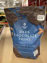 Member&#39;s Mark Dark Chocolate Thins with Almonds and Sea Salt 20 OZ - £14.65 GBP