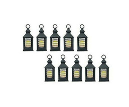 Farm House Lanterns 10 Pc Set 10&quot; Decorative Lanterns with Flameless LED Light - £83.87 GBP