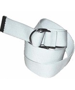 150- LADIES WHITE CANVAS BELT WITH DOUBLE &quot;D&quot; RING BUCKLE &amp; FREE US SHIP... - $14.44 CAD