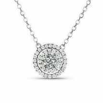 2.50 Ct Brilliant Simulated Gemstone 14k Gold Plated Solitaire Pendant Necklace - £29.33 GBP