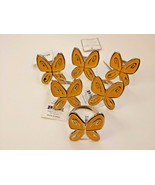 Leila’s Linens Yellow Butterfly Silver Enamel Napkin Rings Set of 6 New - $472.21 MXN