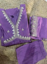 Purple soft 3 Piece Set Kurta pant for women - $25.99
