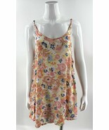 Roxy Swimsuit Coverup Dress Sz Medium Pink Blue Floral Lace Up Sides Wom... - $635.62 MXN