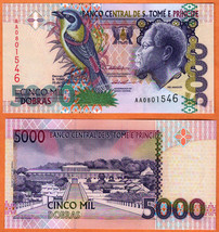 Sao Tome and Principe 1996  UNC 5000 Dobras Banknote Paper Money Bill P-65a - £2.35 GBP