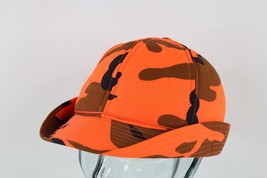 Vintage 80s Streetwear Camouflage Hunting Jones Cap Hat Blaze Orange Men... - £47.38 GBP