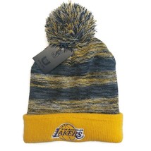 Ultra Game Los Angeles Lakers Cuffed Pom Beanie Winter Hat Cap Yellow One Size - £13.39 GBP