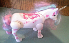 My Little Pony unicorn. walks, horn lights,sounds 7&quot; white w pink - £7.03 GBP