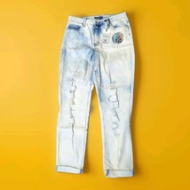 ELITE Jeans Blue Acid Wash  Denim Distressed High Rise Sizev11 Retro Wom... - £9.69 GBP