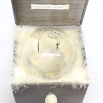 Victoria&#39;s Secret Floating Feather Iridescent Glass Ball Ornament In Box... - £15.87 GBP