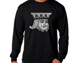 LA Pop Art Men&#39;s Word Art Long Sleeve T-Shirt - King of Spades Black-Large - $21.97