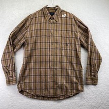 Roper Mens Khaki Plaid Shirt Size Large Long Sleeve Bar V Rodeo Club Emb... - £19.56 GBP