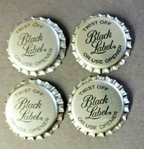 Vintage Beer Unused Bottle Caps Crown Black Label Beer Lot Of 4 - £3.98 GBP