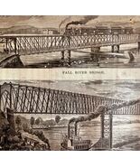 Fall River And Leavenworth Bridge 1876 Worlds Fair Victorian Engraving D... - €59,66 EUR