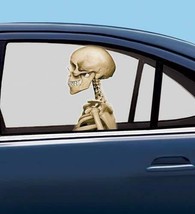 Car Window Mirror Cling Decal SKELETON BACKSEAT DRIVER Halloween Prop De... - $4.72