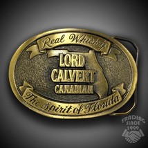 Vintage Belt Buckle Lord Calvert Canadian The Spirit Of Florida Real Whi... - $40.45