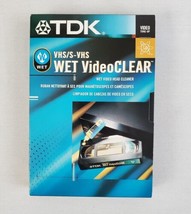 TDK Wet Video Clear VHS Head Cleaner VHS/S Video w/ VCR Cleaner Solution - £10.51 GBP