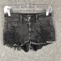 American Eagle Shorts Women&#39;s 4 H-Rise Shortie Denim Gray Cut Off Cotton - $218.42 MXN