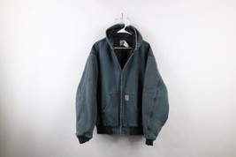 Vtg 90s Carhartt Mens 3XL Thrashed Quilted Canvas Hooded Jacket Green US... - $247.45