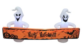8 Foot Long Happy Halloween Inflatable Ghosts Banner Yard Art Prop Decoration - £52.23 GBP