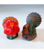 Turkey Thanksgiving Vintage Wax Candle 4&quot; Lot 2 Fall Autumn Decor 80s 90s - $180.63 MXN