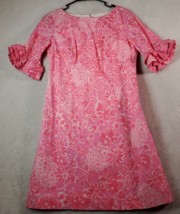 Lilly Pulitzer Sheath Dress Women Size 4 Pink Floral Short Sleeve Round Neck EUC - £24.62 GBP