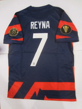 Giovanni Reyna #7 USA USMNT 2021 Gold Cup Stadium Blue Red Away Soccer Jersey - £71.92 GBP