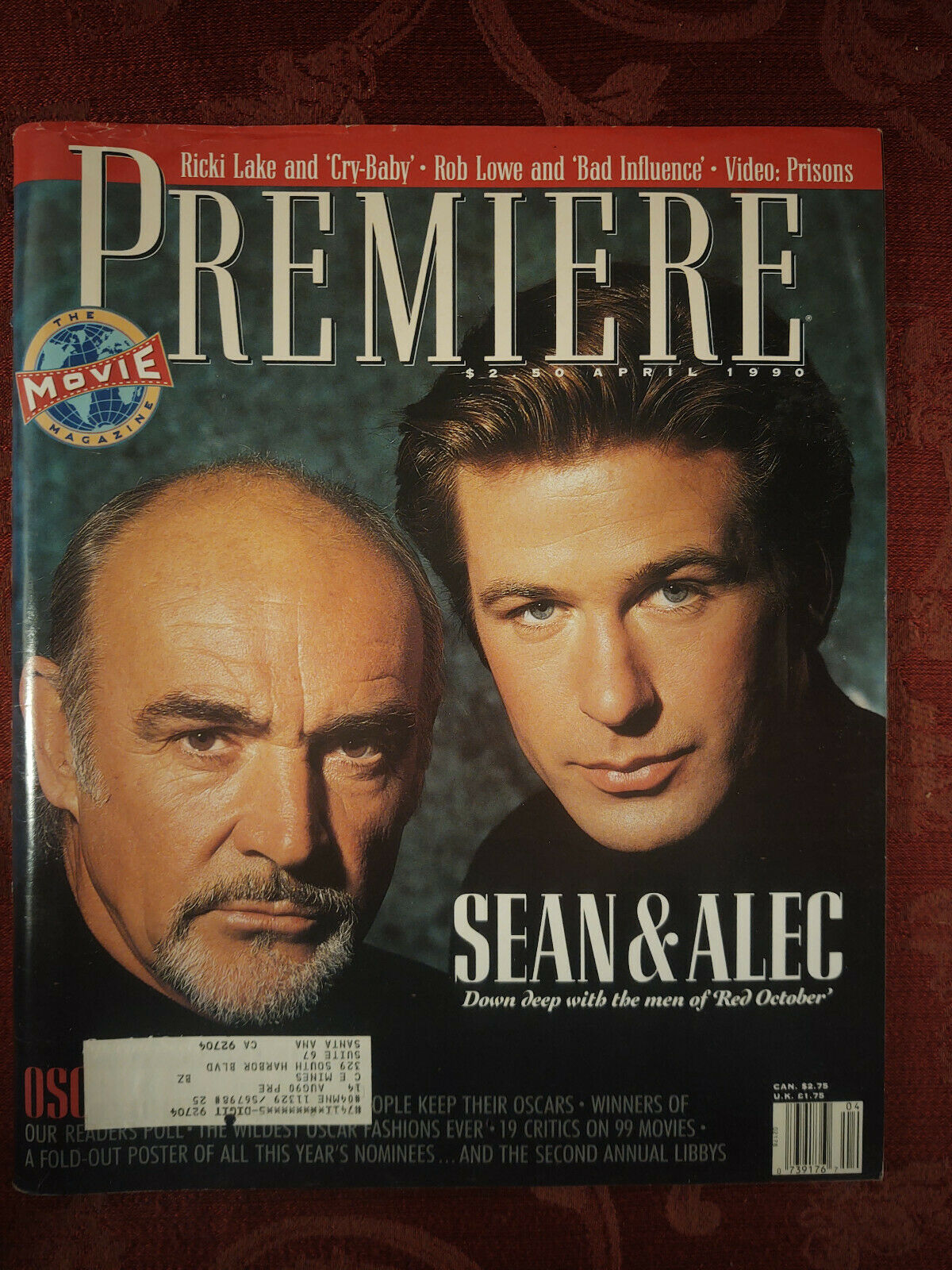 Primary image for PREMIERE magazine April 1990 Sean Connery Alec Baldwin Ricki Lake Rob Lowe