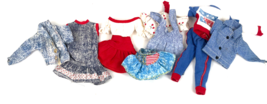 Vintage Barbie Doll Clothes Lot 1980s 1990s Denim Acid Wash Red White Blue - £21.53 GBP