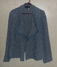 Excellent Womens Talbots Woman Petites Blue &amp; White Tweed Jacket Size 3Xp - £25.70 GBP