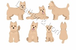 New Cairn Terrier Dog Illustration Pattern Design Checkbook Cover - £8.00 GBP