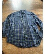 Mens Ralph Lauren Blake Cotton Button Down Checkered Green Shirt Red Pony L - $17.81